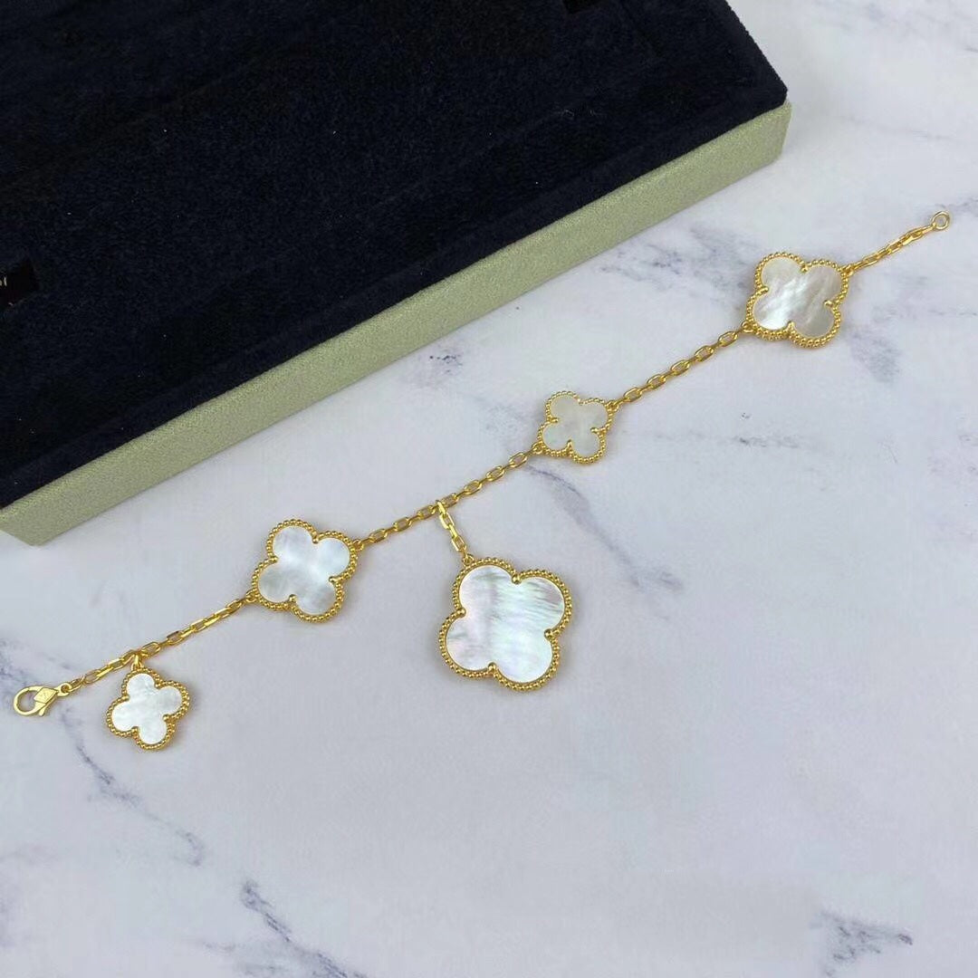[ORA]MAGIC CLOVER MOP GOLD BRACELET 5 MOTIFS