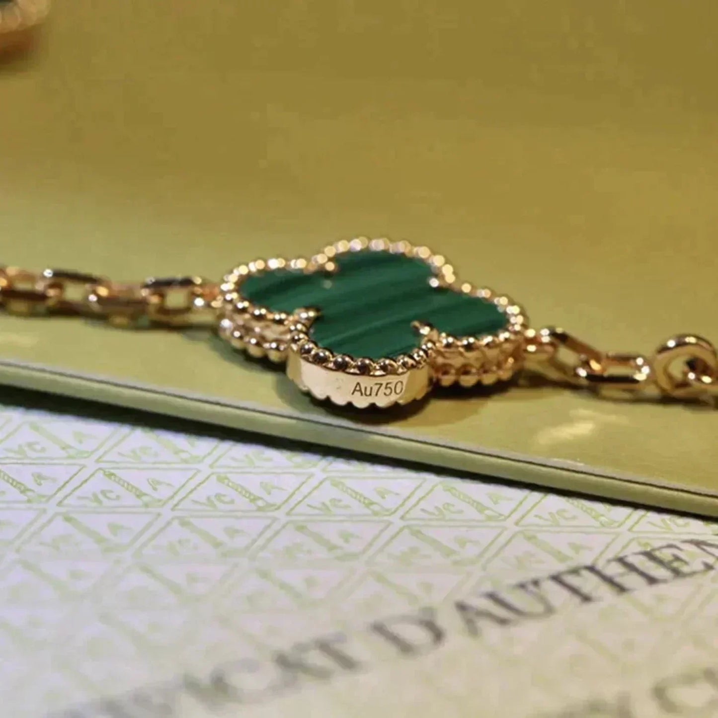 [ORA] CLOVER 5 MOTIF MALACHITE BRACELET COLLECTION