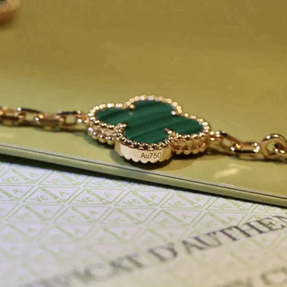 [ORA] CLOVER 5 MOTIF MALACHITE BRACELET COLLECTION