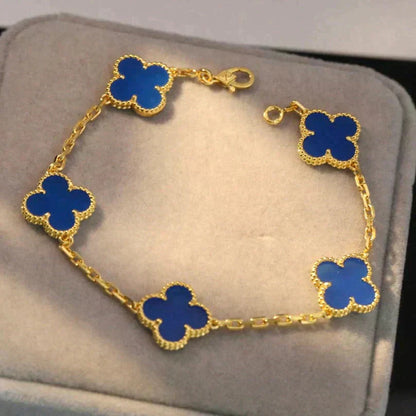 [ORA] CLOVER 5 MOTIF BLUE AGATE BRACELET COLLECTION
