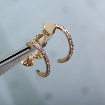 [ORA]JUSTE EARRINGS 12.75MM PINK GOLD DIAMOND