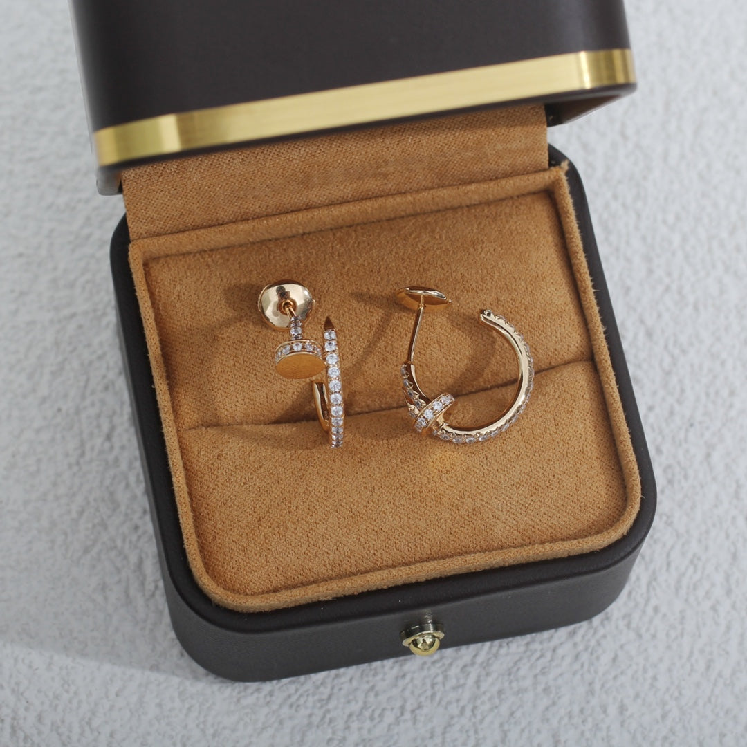 [ORA]JUSTE EARRINGS 12.75MM PINK GOLD DIAMOND