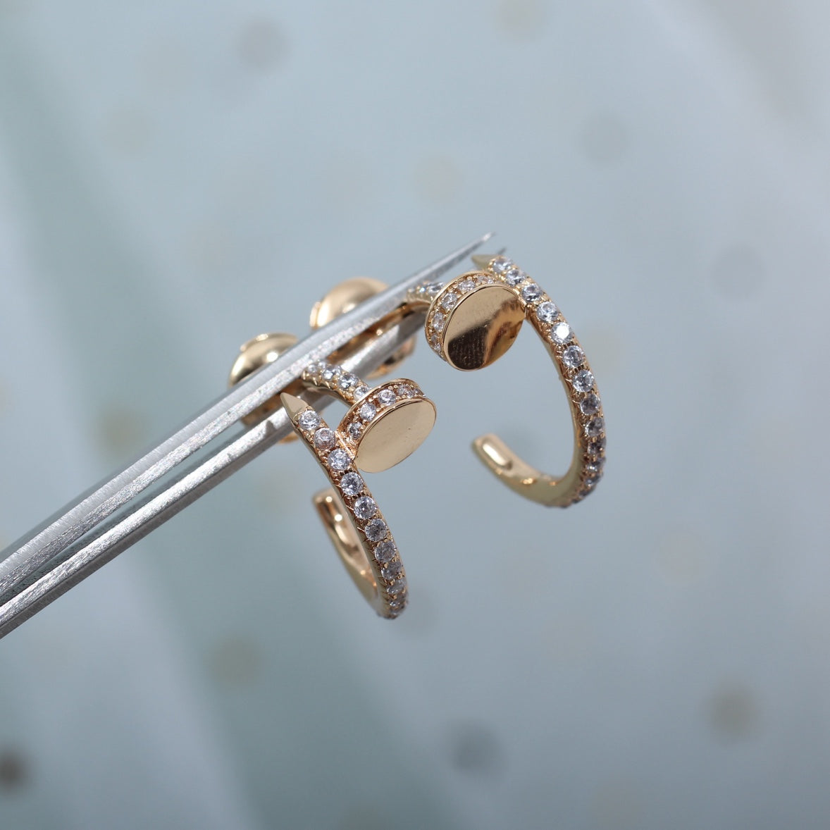 [ORA]JUSTE EARRINGS 12.75MM PINK GOLD DIAMOND