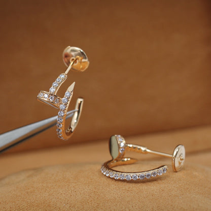 [ORA]JUSTE EARRINGS 12.75MM PINK GOLD DIAMOND
