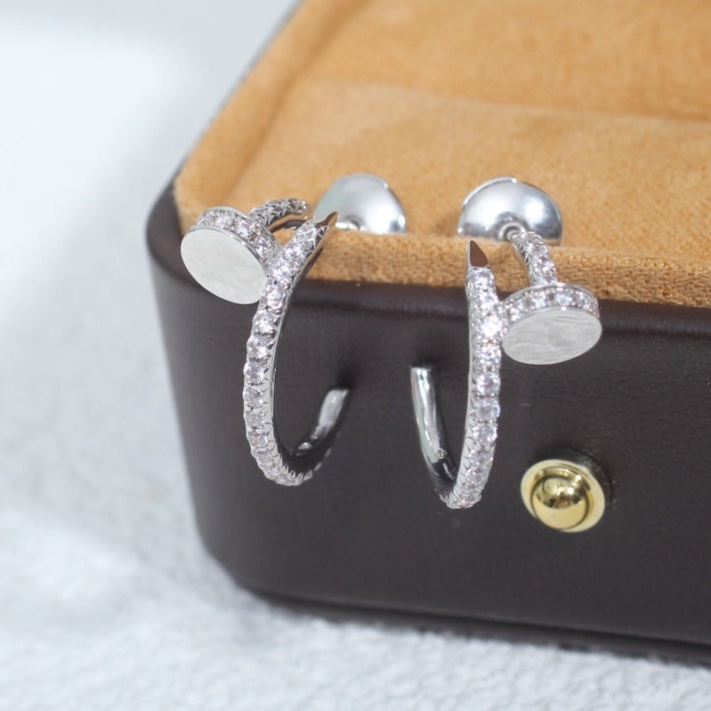 [ORA]JUSTE EARRINGS 12.75MM SILVER DIAMOND