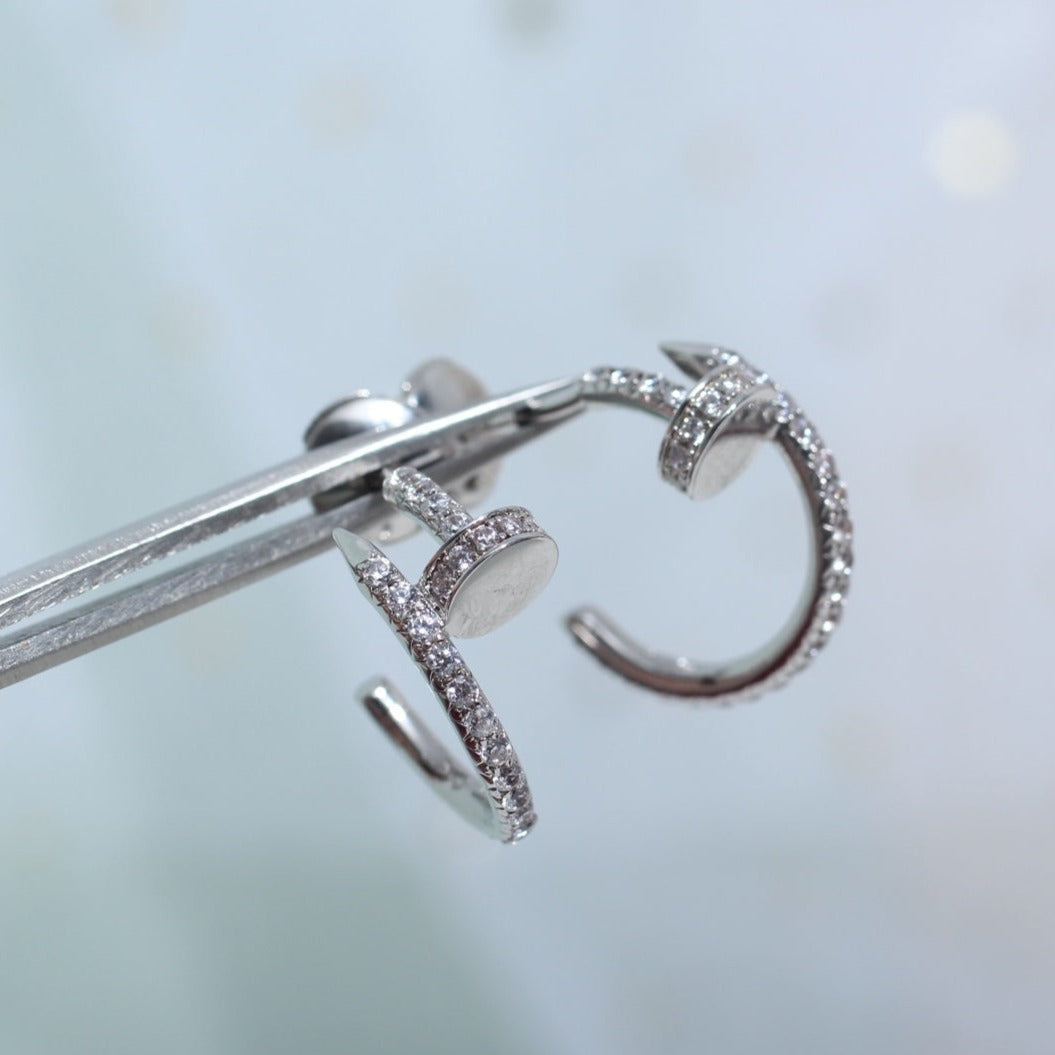 [ORA]JUSTE EARRINGS 12.75MM SILVER DIAMOND