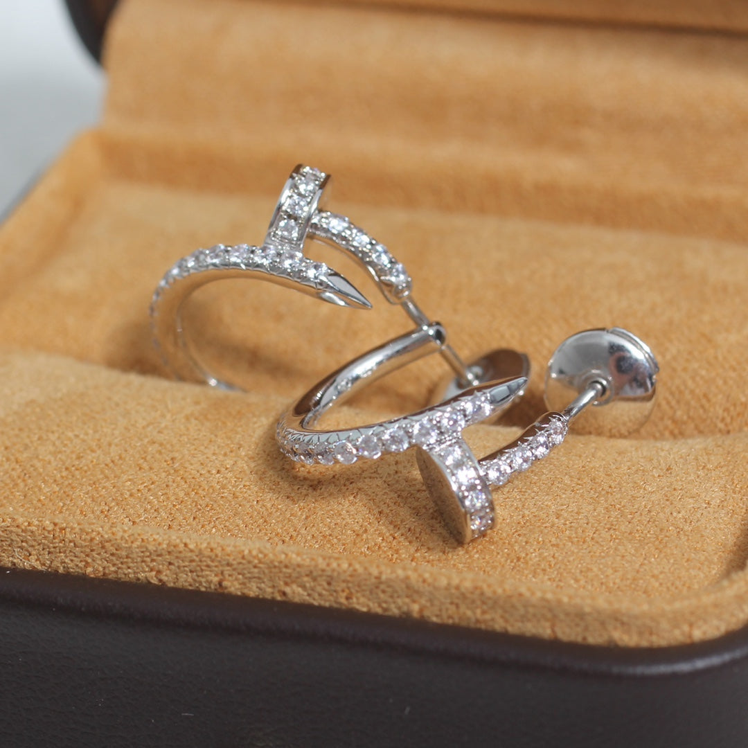 [ORA]JUSTE EARRINGS 12.75MM SILVER DIAMOND