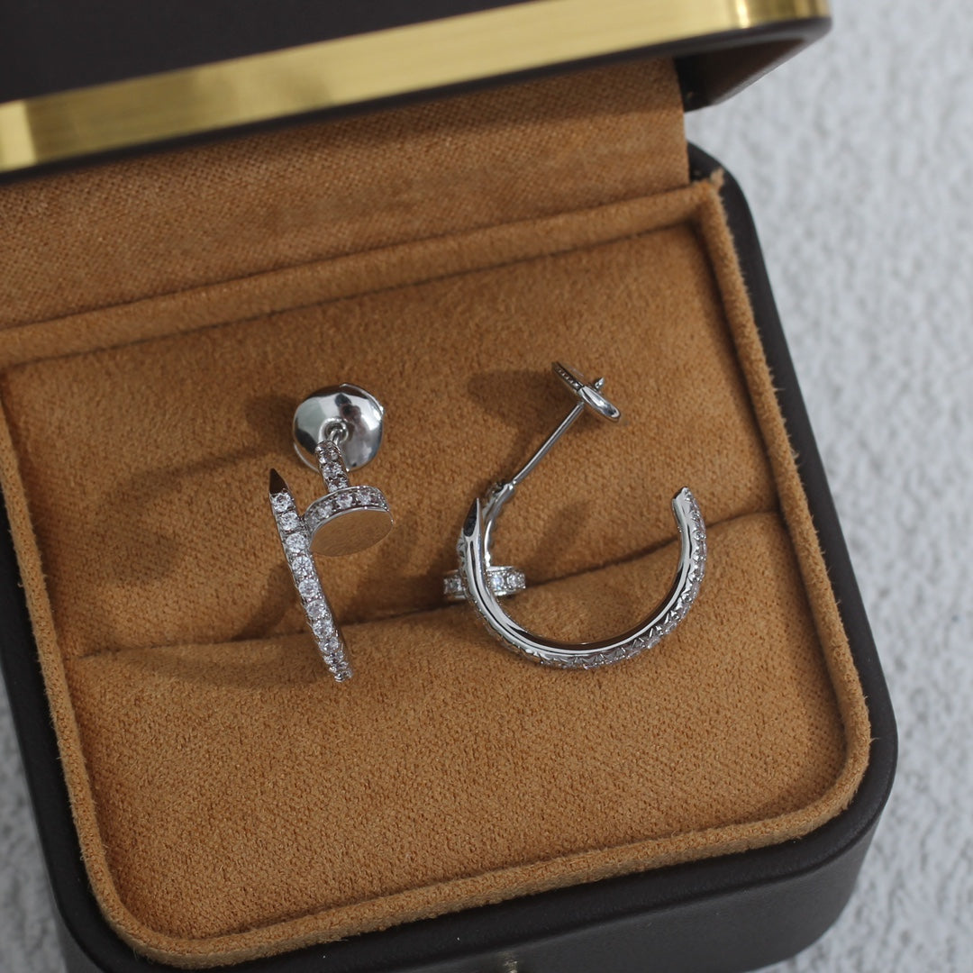 [ORA]JUSTE EARRINGS 12.75MM SILVER DIAMOND