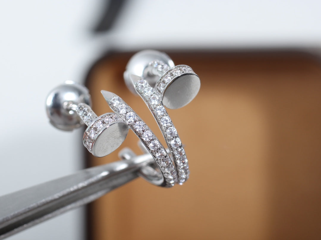 [ORA]JUSTE EARRINGS 12.75MM SILVER DIAMOND