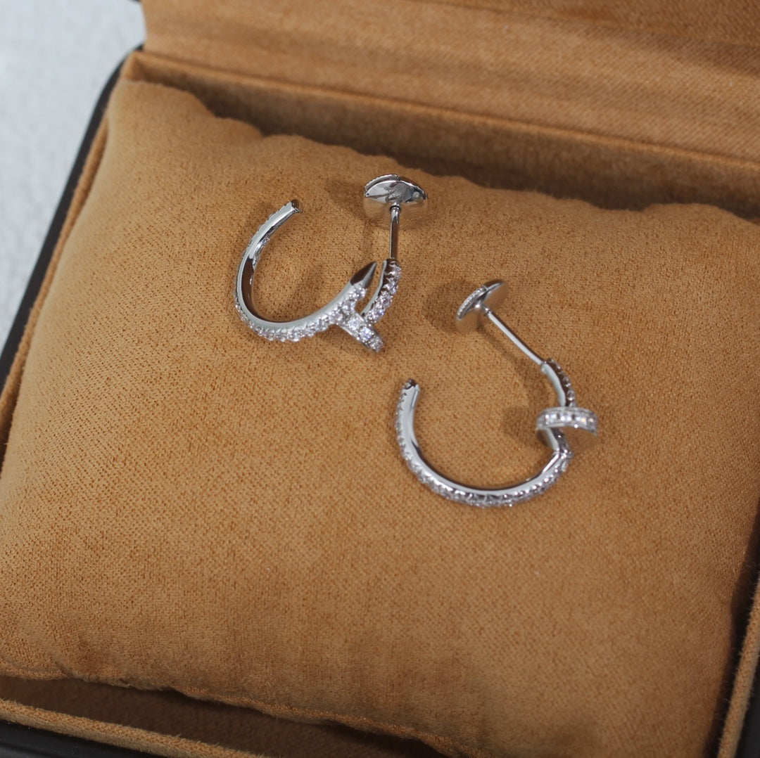 [ORA]JUSTE EARRINGS 12.75MM SILVER DIAMOND