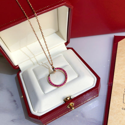 [ORA]JUSTE NECKLACE GOLD RED DIAMONDS