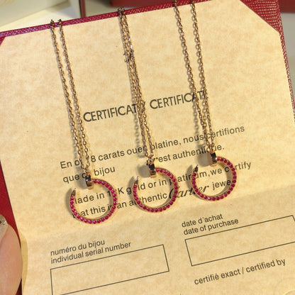 [ORA]JUSTE NECKLACE GOLD RED DIAMONDS