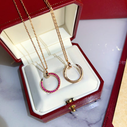 [ORA]JUSTE NECKLACE GOLD RED DIAMONDS
