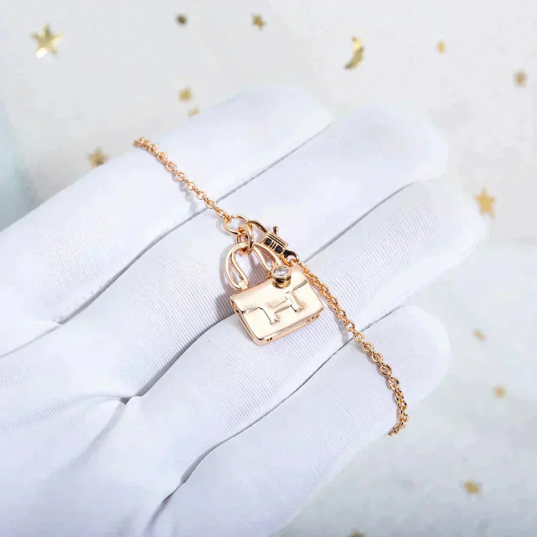 [ORA]AMULETTE PEDANT ROSE GOLD NECKLACE