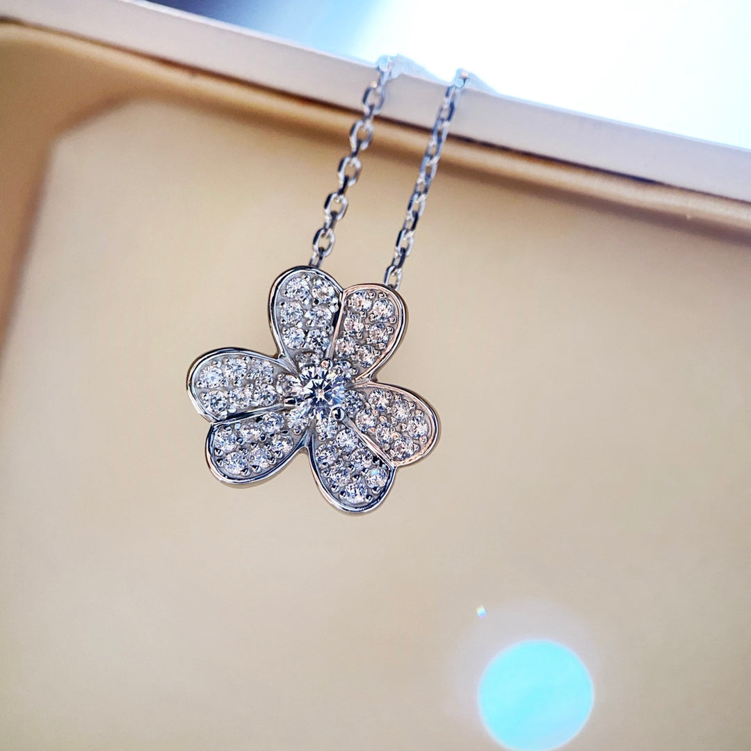 [ORA]CLOVER DIAMOND HALSKETTE SILBER