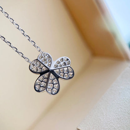 [ORA]CLOVER DIAMOND HALSKETTE SILBER