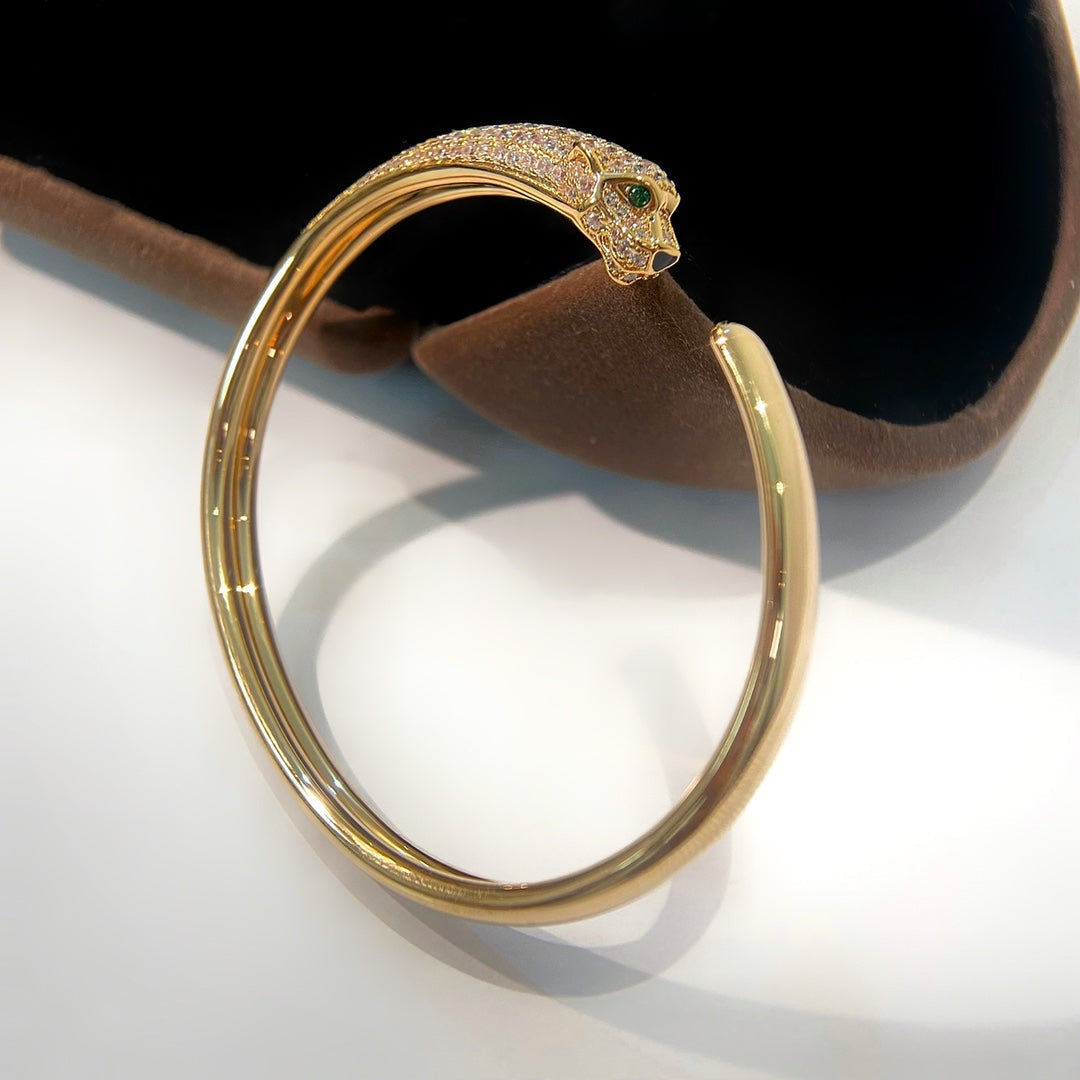 [ORA]PANTHERE GOLD DIAMOND OPEN BRACELET