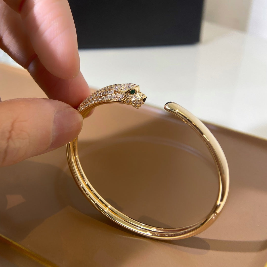[ORA]PANTHERE GOLD DIAMOND OPEN BRACELET