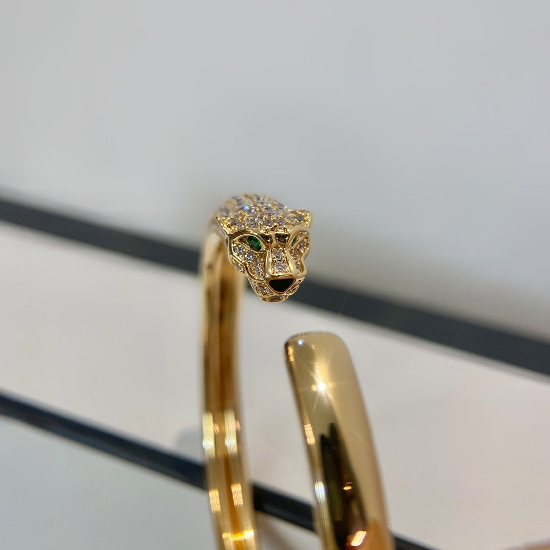 [ORA]PANTHERE GOLD DIAMOND OPEN BRACELET