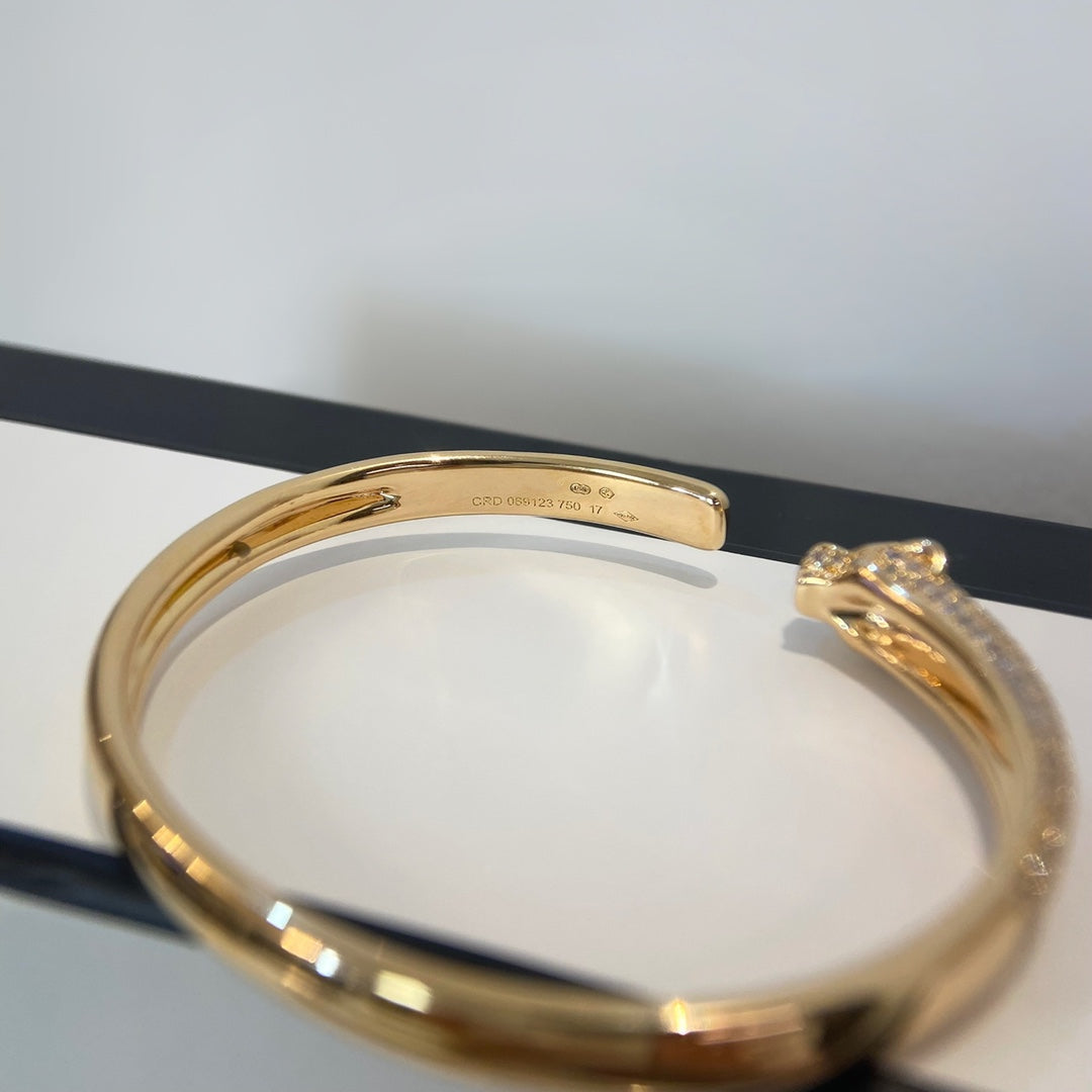 [ORA]PANTHERE GOLD DIAMOND OPEN BRACELET