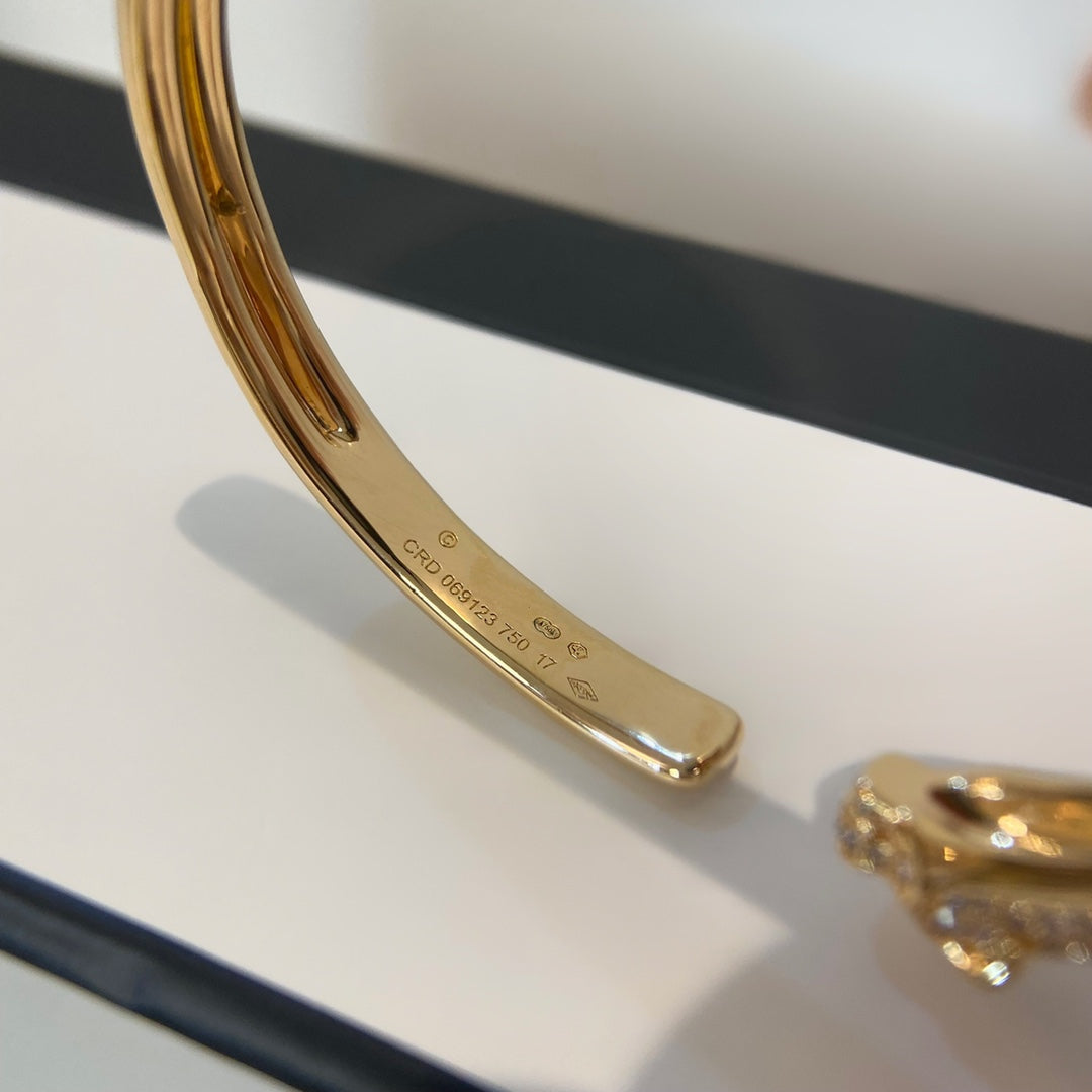[ORA]PANTHERE GOLD DIAMOND OPEN BRACELET