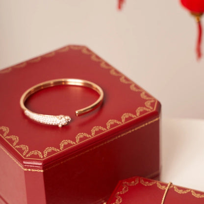 [ORA]PANTHERE ROSE GOLD DIAMOND OPEN BRACELET