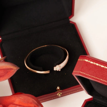 [ORA]PANTHERE ROSE GOLD DIAMOND OPEN BRACELET