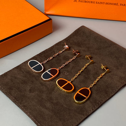 [ORA]CHAINE VERSO BLACK CERAMIC EARRINGS