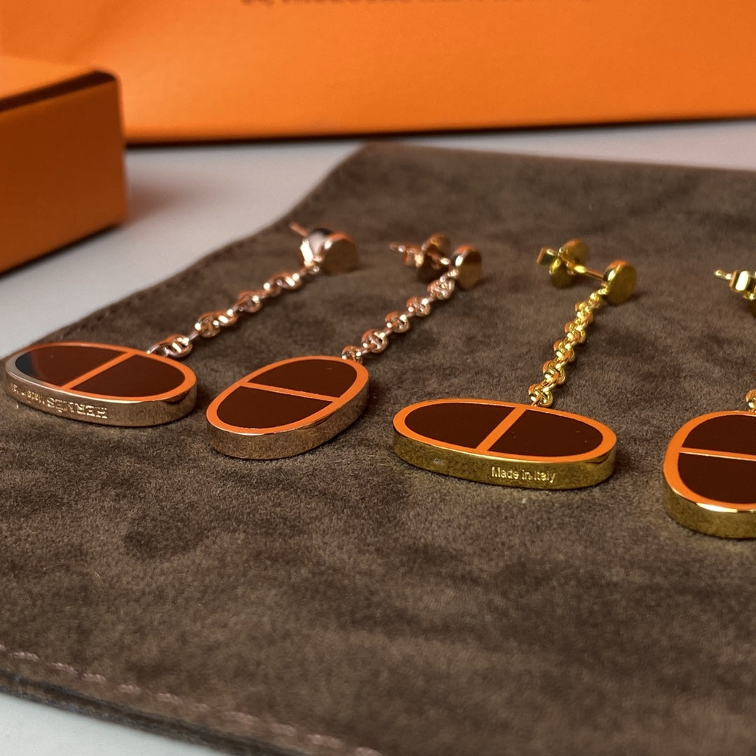 [ORA]CHAINE VERSO BLACK CERAMIC EARRINGS