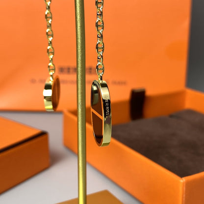[ORA]CHAINE VERSO BLACK CERAMIC EARRINGS