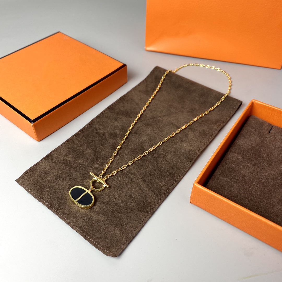 [ORA]CHAINE VERSO BLACK CERAMIC NECKLACE