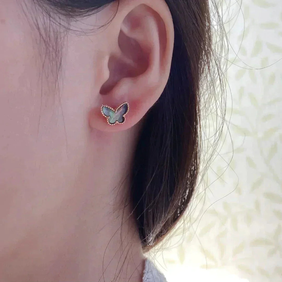 [ORA]BUTTERFLY DARK MOP  EARRINGS