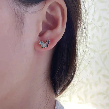 [ORA]BUTTERFLY DARK MOP  EARRINGS
