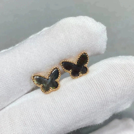 [ORA]BUTTERFLY DARK MOP  EARRINGS