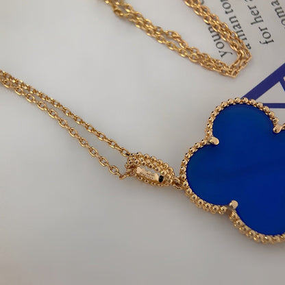 [ORA]CLOVER 25MM NECKLACE TURQUOISE ROSE GOLD