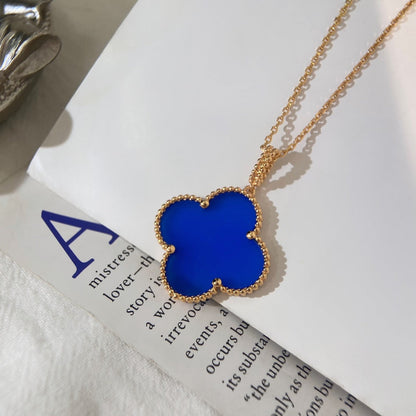 [ORA]CLOVER 25MM NECKLACE TURQUOISE ROSE GOLD