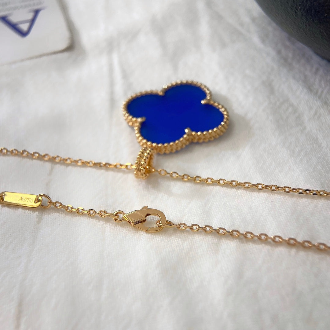 [ORA]CLOVER 25MM NECKLACE TURQUOISE ROSE GOLD