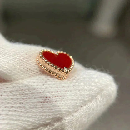 [ORA]HEART CARNELIAN STUD EARRINGS