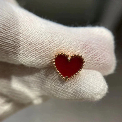 [ORA]HEART CARNELIAN STUD EARRINGS