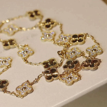[ORA]CLOVER 20 MOTIFS LASER DIAMOND NECKLACE