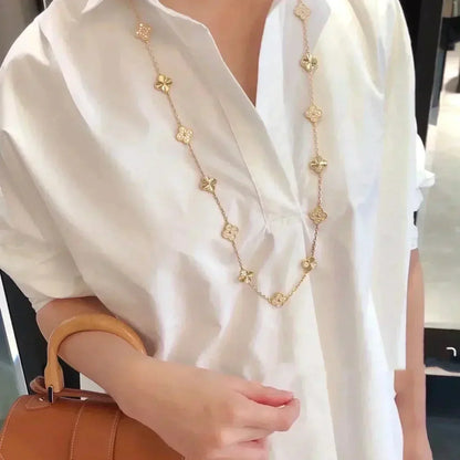 [ORA]CLOVER 20 MOTIFS LASER DIAMOND NECKLACE