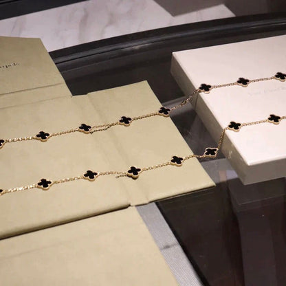 [ORA]CLOVER 20 MOTIFS ONYX NECKLACE