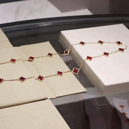 [ORA]CLOVER 20 MOTIFS CARNELIAN NECKLACE