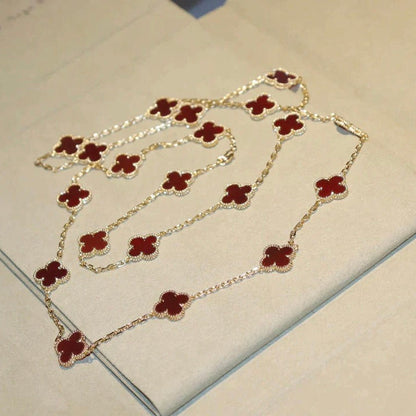 [ORA]CLOVER 20 MOTIFS CARNELIAN NECKLACE