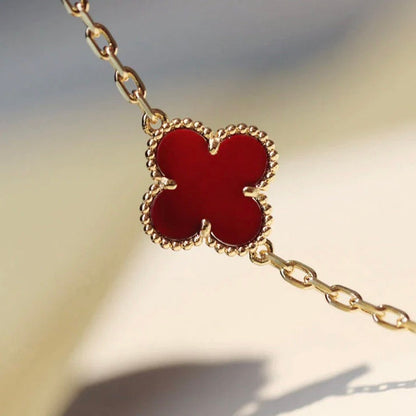 [ORA]CLOVER 20 MOTIFS CARNELIAN NECKLACE