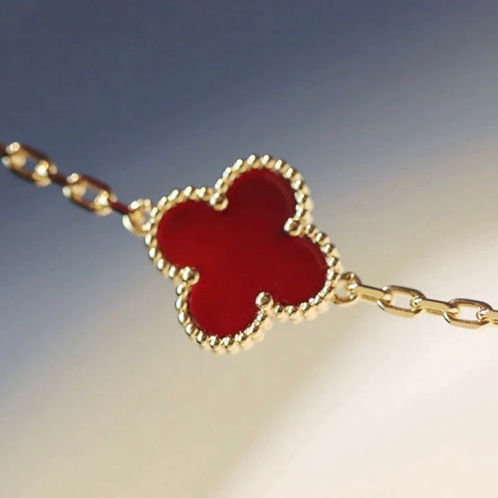 [ORA]CLOVER 20 MOTIFS CARNELIAN NECKLACE