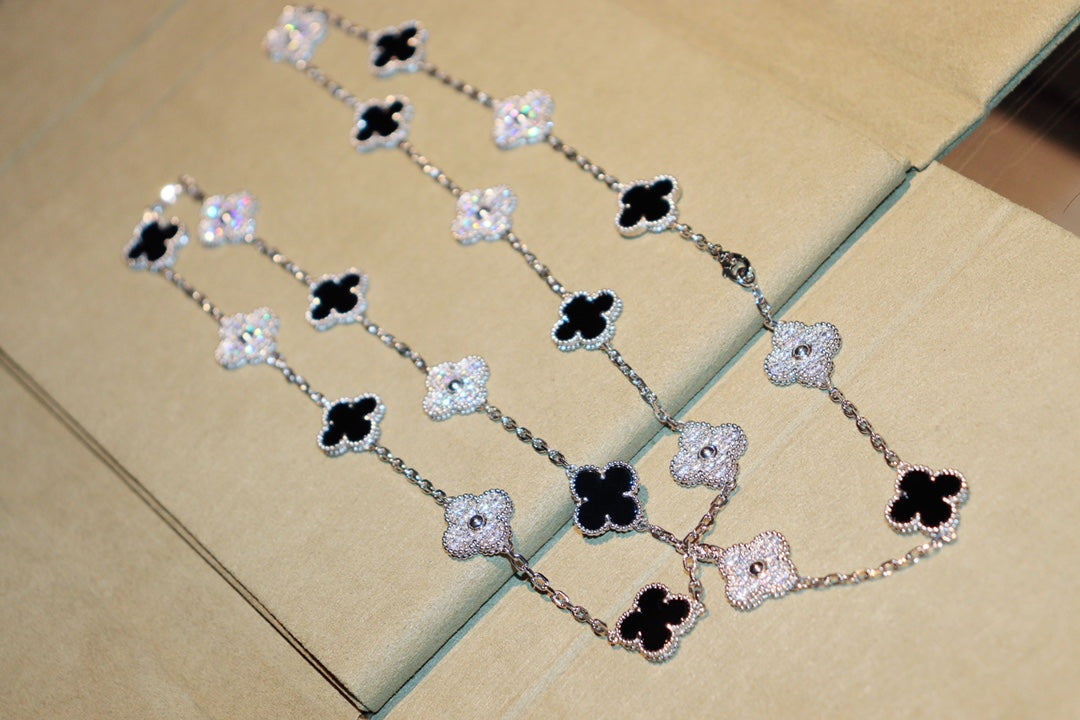 [ORA]CLOVER 20 MOTIFS ONYX DIAMOND SILVER