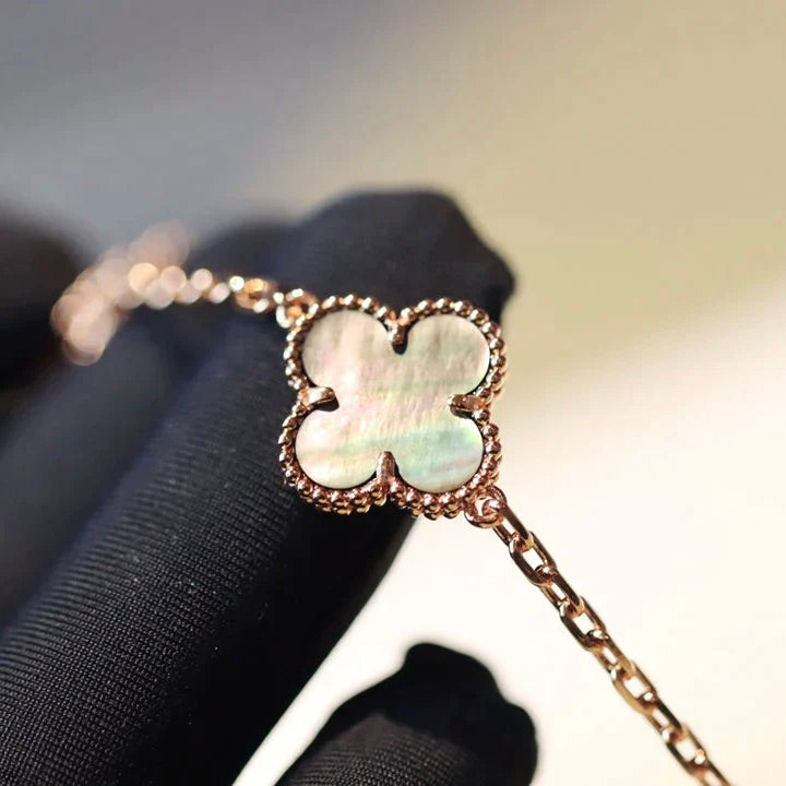[ORA]CLOVER 20 MOTIFS DARK MOP DIAMOND  NECKLACE