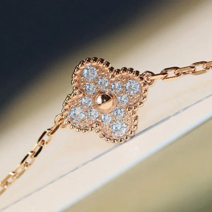 [ORA]CLOVER 20 MOTIFS MALACHITE DIAMOND NECKLACE