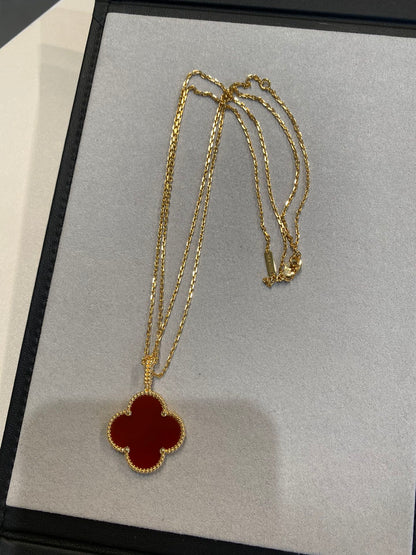 [ORA]CLOVER 25MM HALSKETTE GOLD KARNEOL